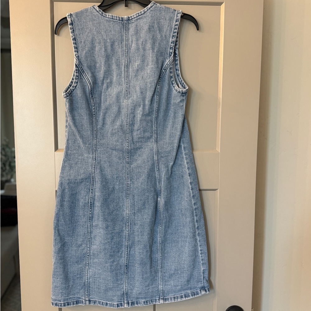 Classic Denim Button-Front Dress - Light Blue - Picture 3 of 6